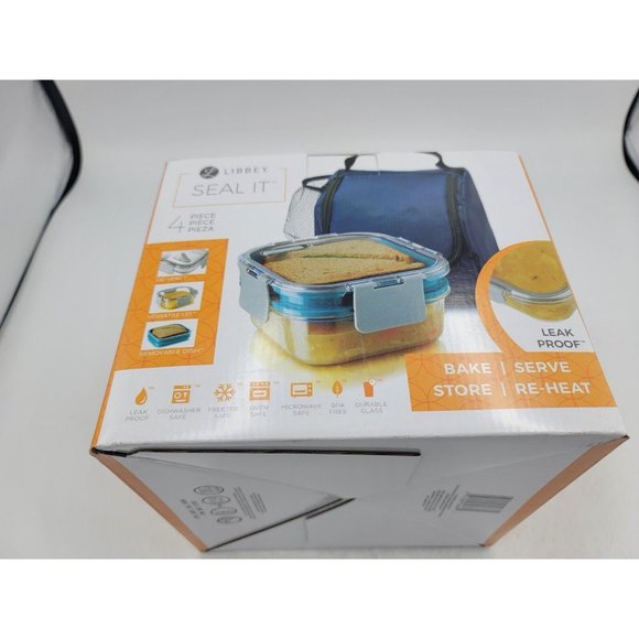 Libbey Glass Seal It 4 Piece Food Storage Vent Lid Dish - Picture 10 of 11